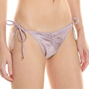 PQ Ruched Tie Full Bikini Bottom in Violet Sunset